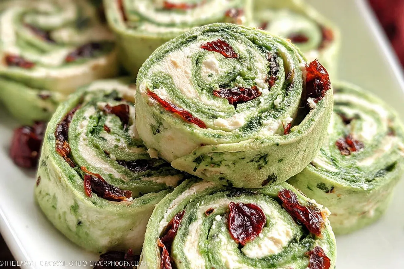 Christmas Spinach Tortilla Pinwheels