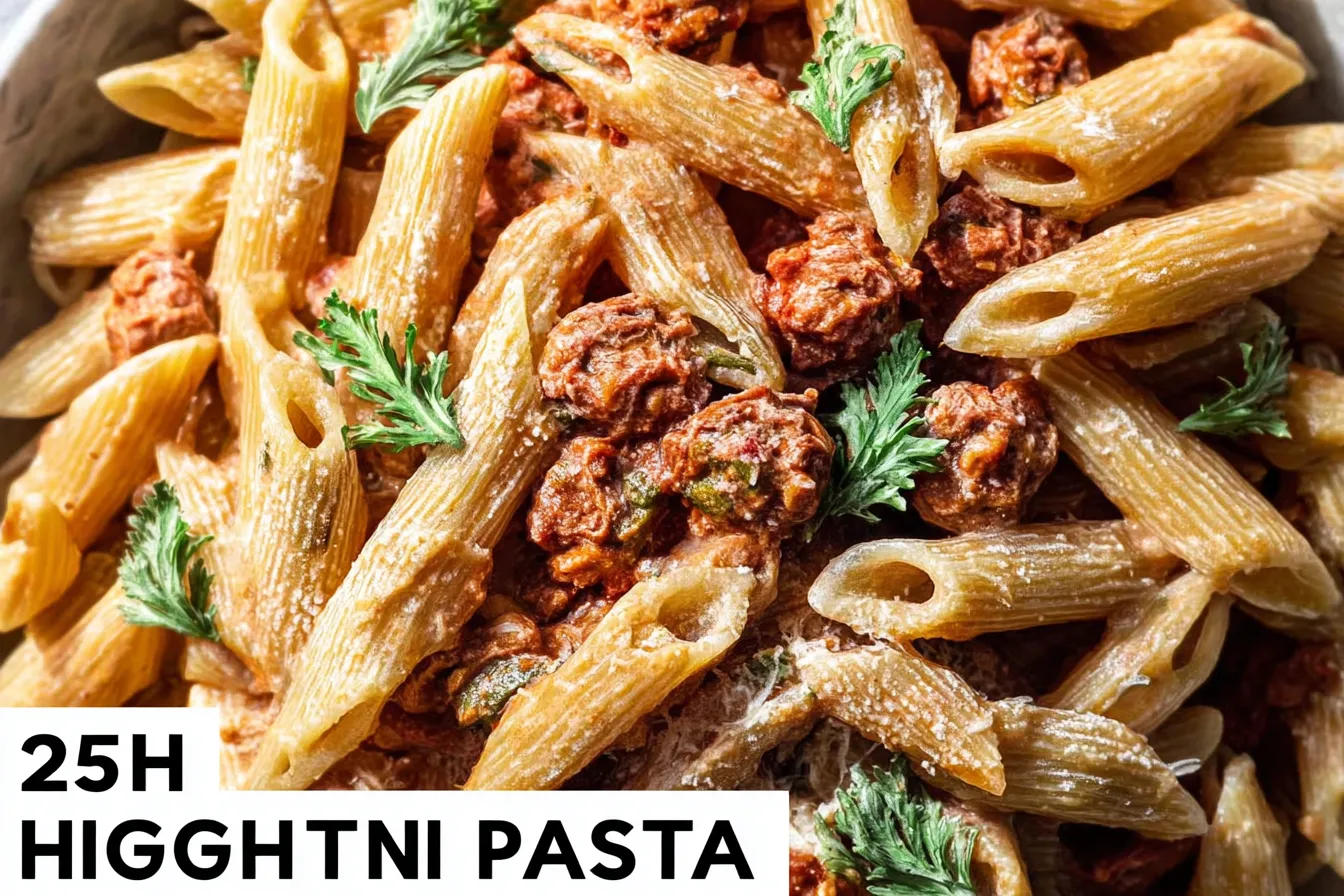 High-Protein Vegetarian Pasta in a Colorful Bowl