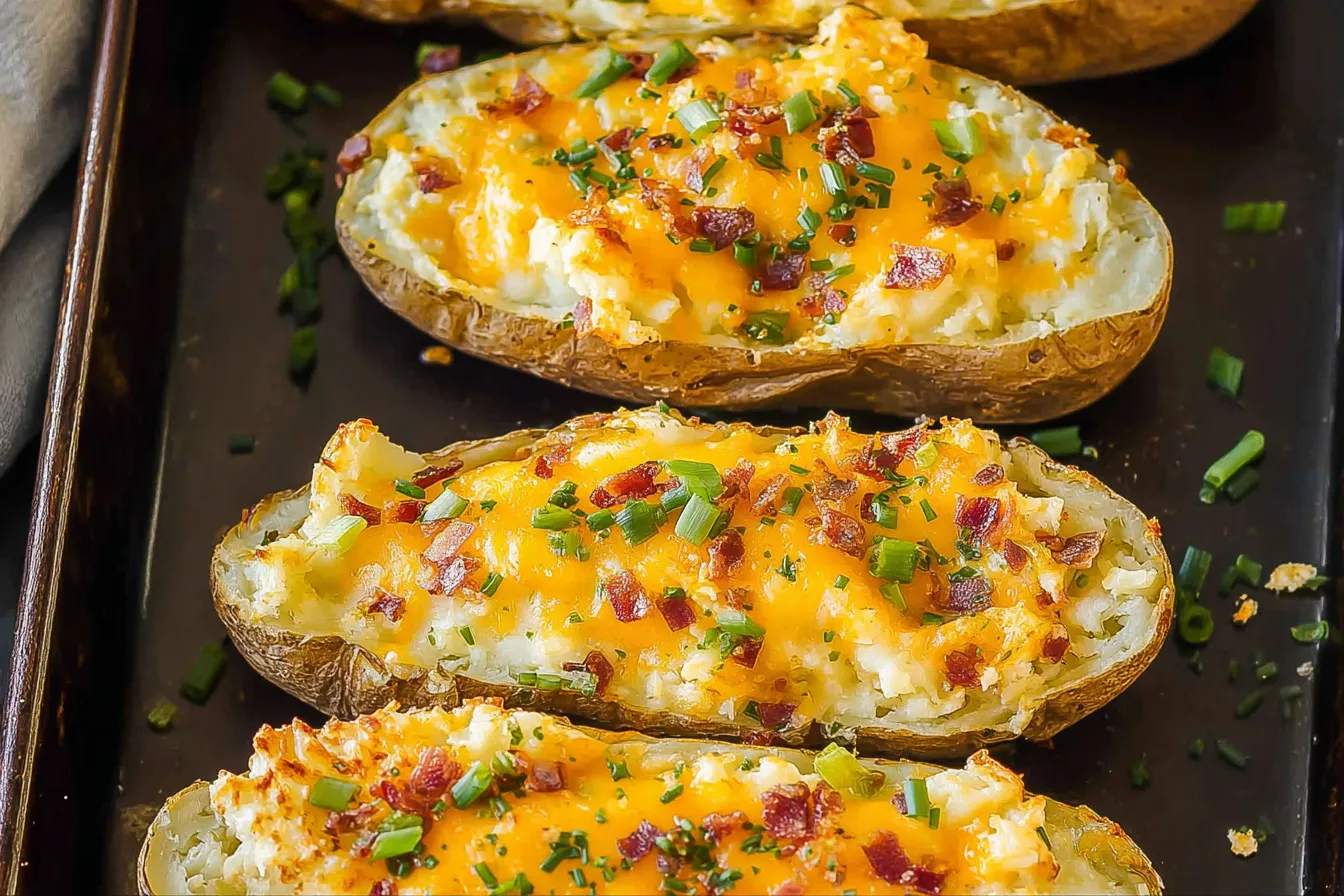 Loaded Christmas Twice-Baked Potatoes