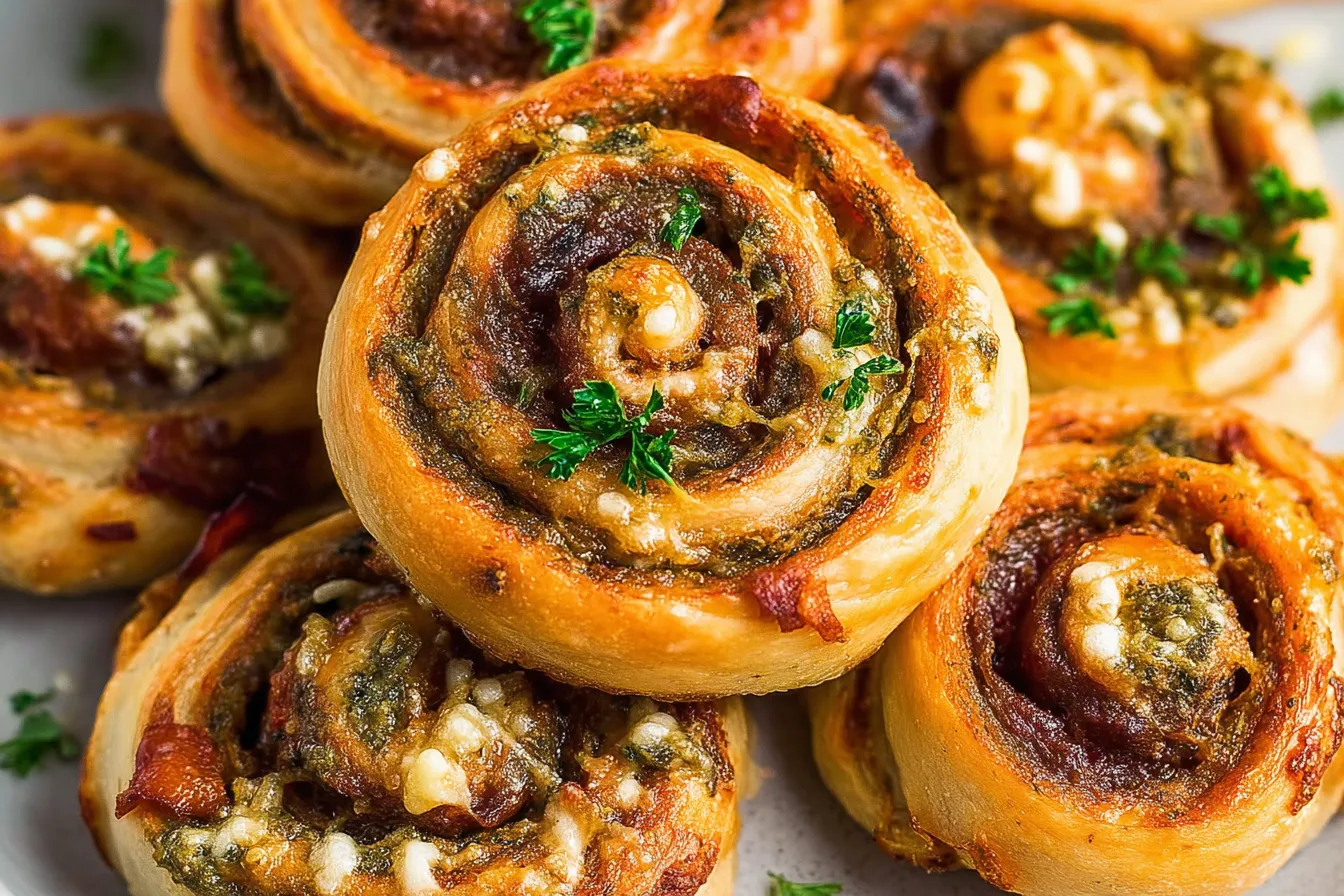 Delicious Pesto Christmas Roll Ups Ready to Serve