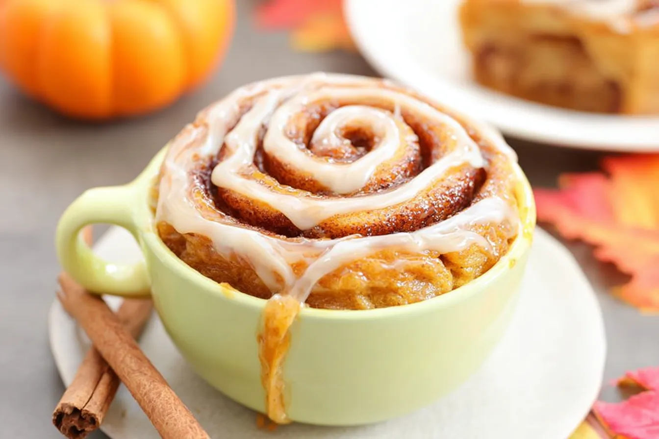 Pumpkin Cinnamon Roll Mug Cake