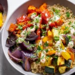 Colorful Roasted Veggie Quinoa Meal Prep Bowls