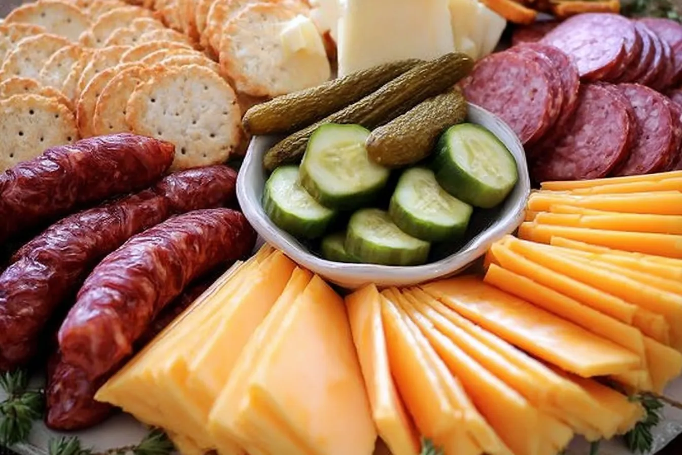 Sausage & Cheese Holiday Board: A Festive Treat to Enjoy! 1 Sausage & Cheese Holiday Board Presentation