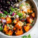 Colorful Sweet Potato & Black Bean Bowl Ready for Enjoying
