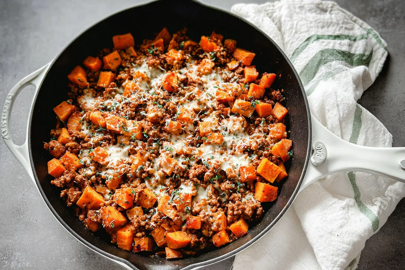 Sweet Potato & Ground Turkey Skillet - A Healthy Delight