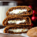 Gingerbread Stuffed Cookies – Creamy center with spice cookie shell 3 Gingerbread Stuffed Cookies