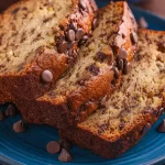 Banana Bread with Mini Chocolate Chips Freshly Baked
