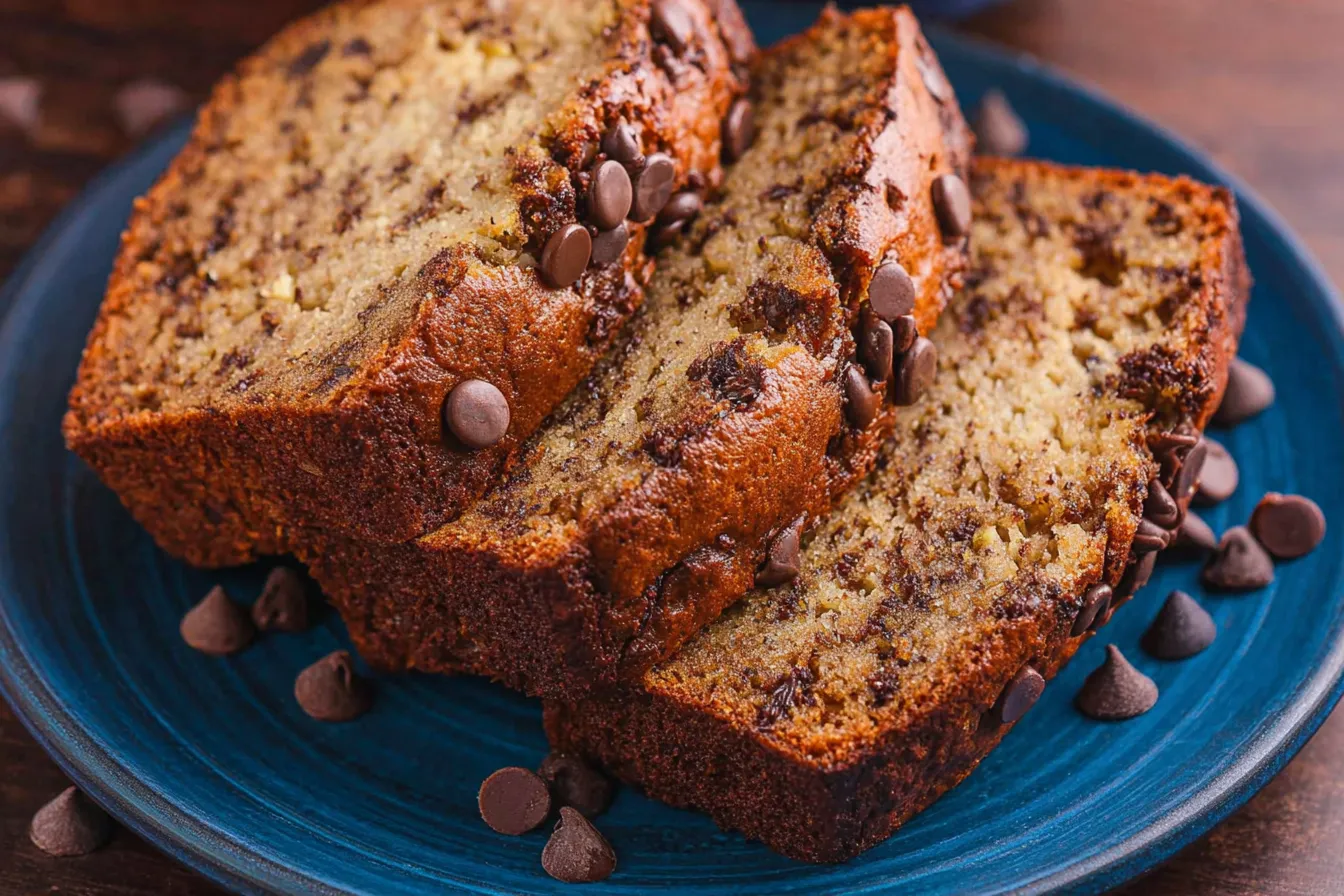 Banana Bread with Mini Chocolate Chips – Even Chocolate Joy! Banana Bread with Mini Chocolate Chips Freshly Baked