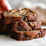 Moist Chocolate Chip Banana Bread Slices