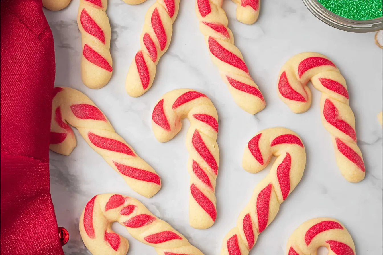 Candy Cane Shortbread Cookies