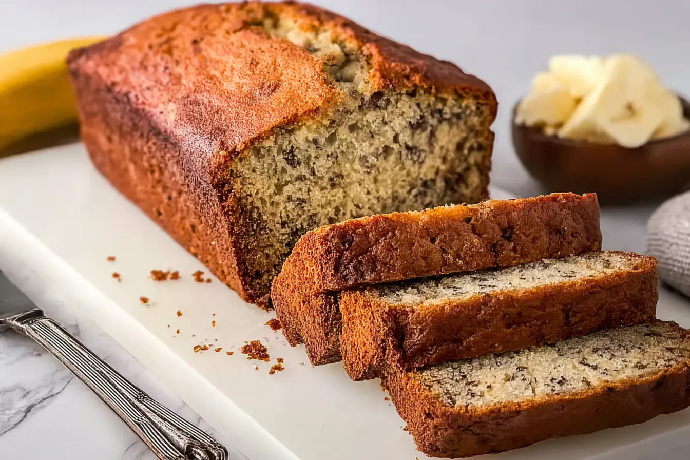 Chocolate Chip Banana Bread with 2 Bananas – Small batch loaf Sliced Chocolate Chip Banana Bread with 2 Bananas – Small Batch