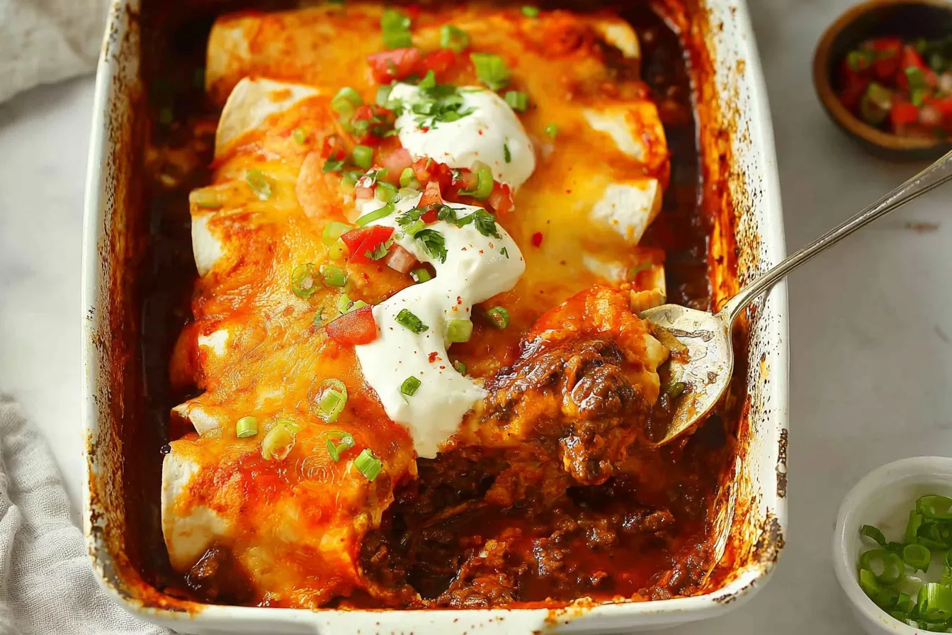 Easy Cheesy Ground Beef Enchiladas – One pan family favorite