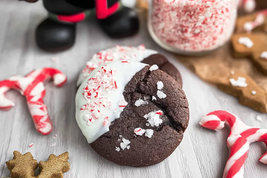 Chocolate-Dipped Candy Cane Cookies