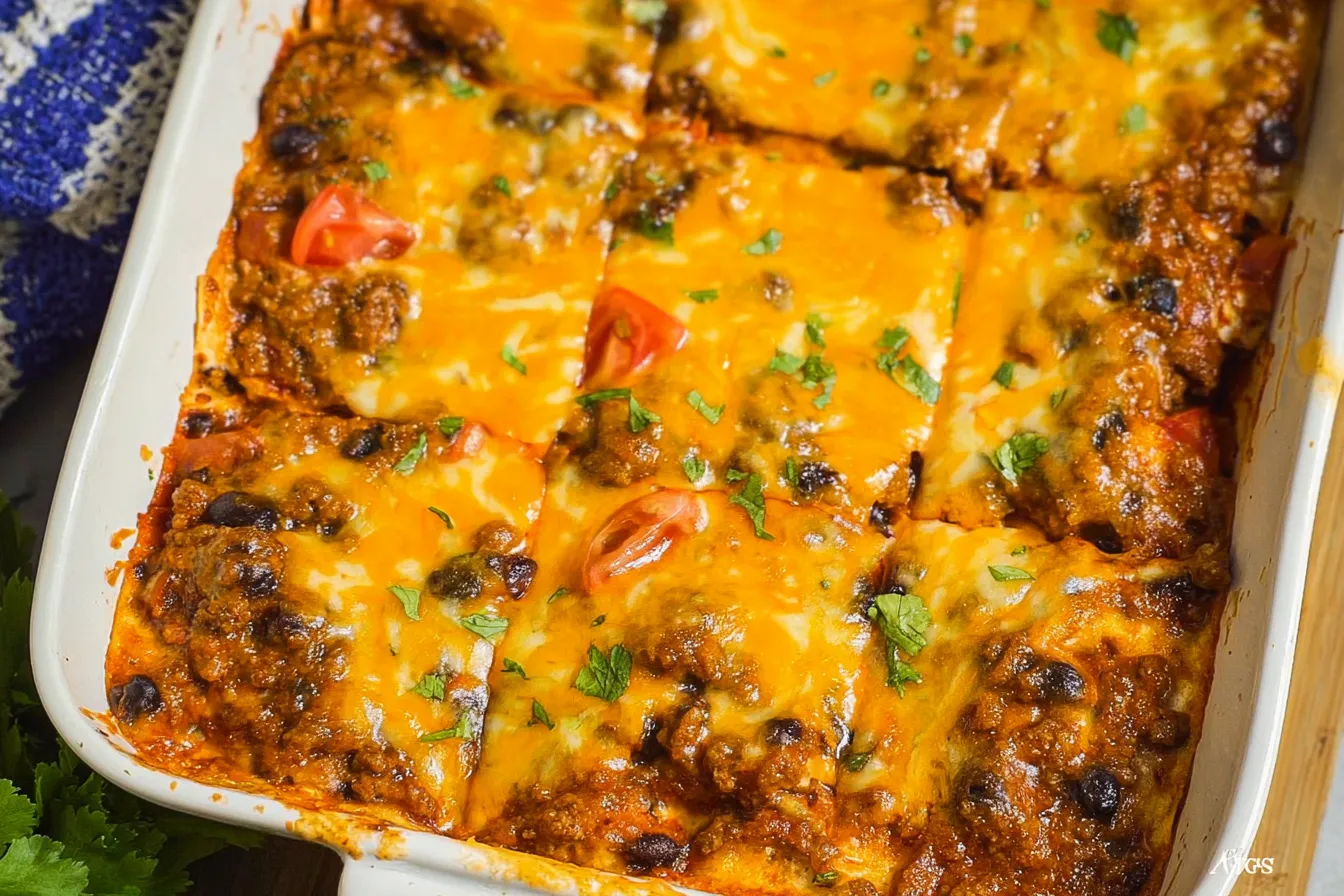 Delicious Ground Beef Enchilada Casserole
