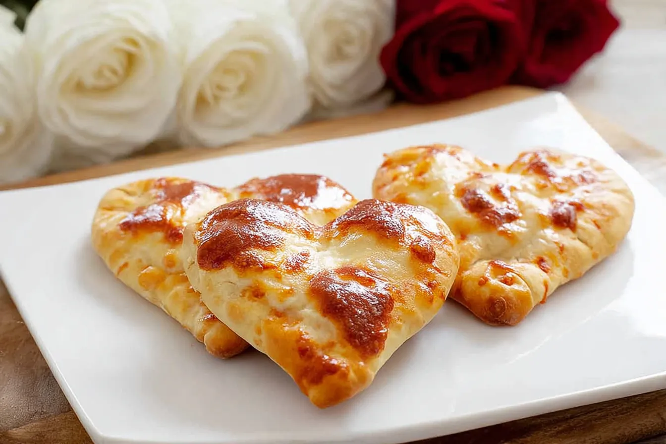 Mini Heart Shaped Pizzas – Kid Friendly Valentine Snack Delight Mini Heart Shaped Pizzas Fresh Out of the Oven
