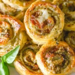Puff Pastry Pinwheels with Pesto