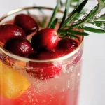 Cranberry Champagne Punch – Fresh cranberries and rosemary garnish Delight! 3 Cranberry Champagne Punch