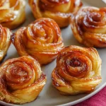 Flaky Puff Pastry Rose Appetizers on a Plate