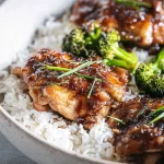 Soy Garlic Chicken Thighs Ready to Serve