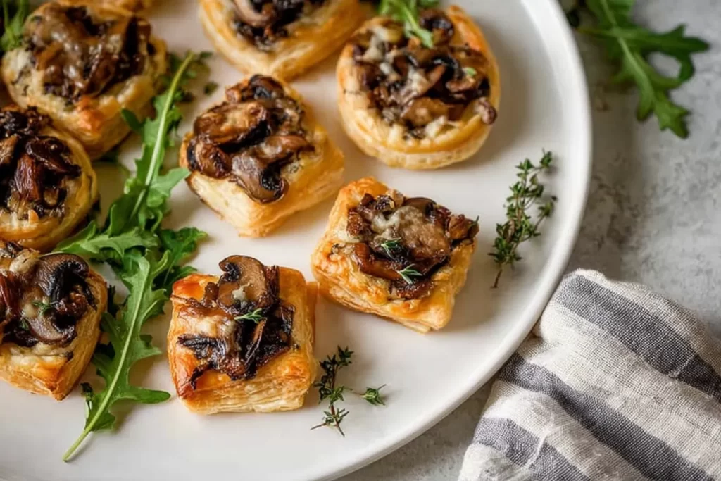 Mushroom and Thyme Puff Pastry Squares