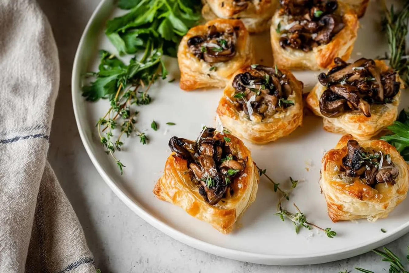 Mushroom and Thyme Puff Pastry Squares