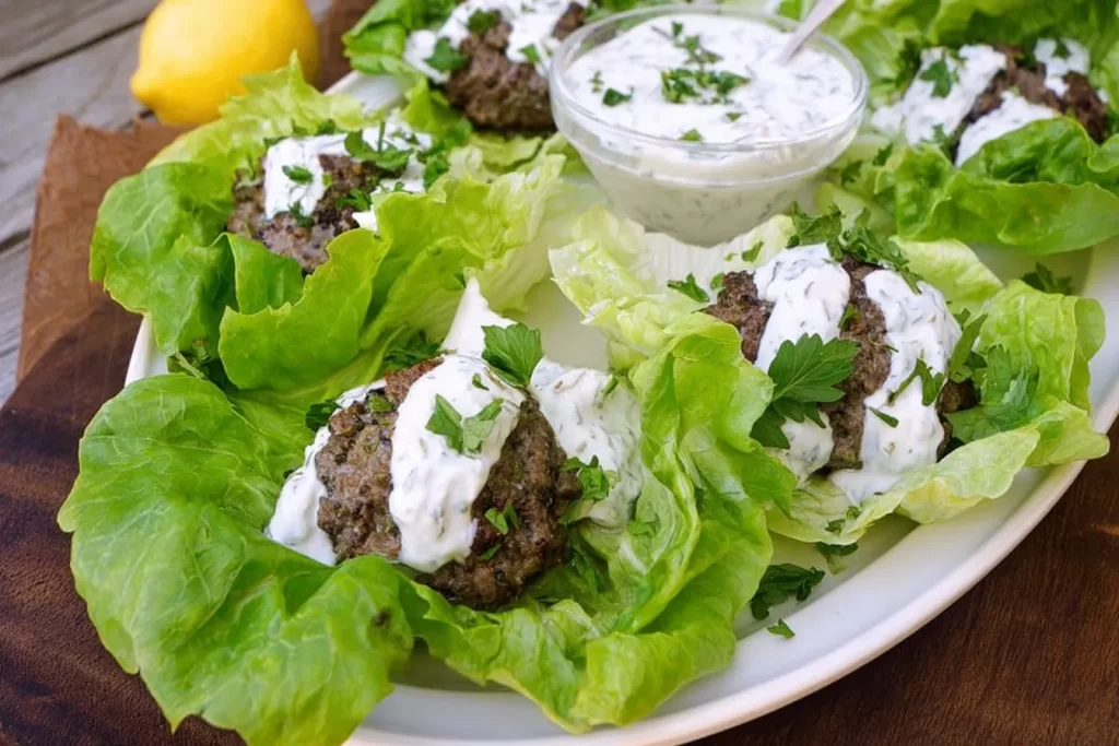 Greek Beef Lettuce Wraps
