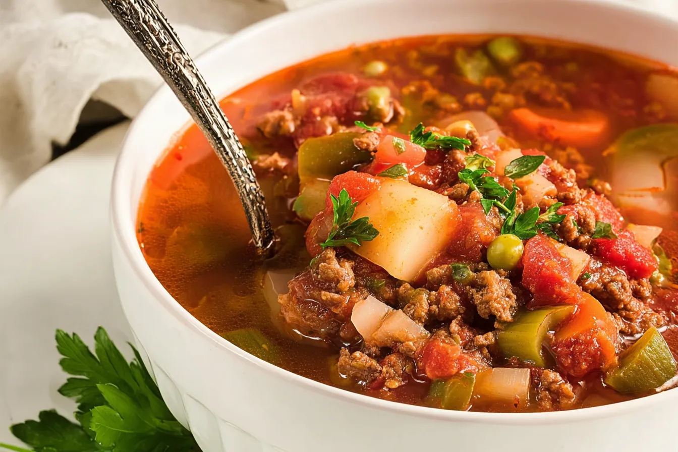 Comforting Hamburger Soup with Veggies — Family favorite Recipe 2 Comforting Hamburger Soup with Veggies — Family favorite