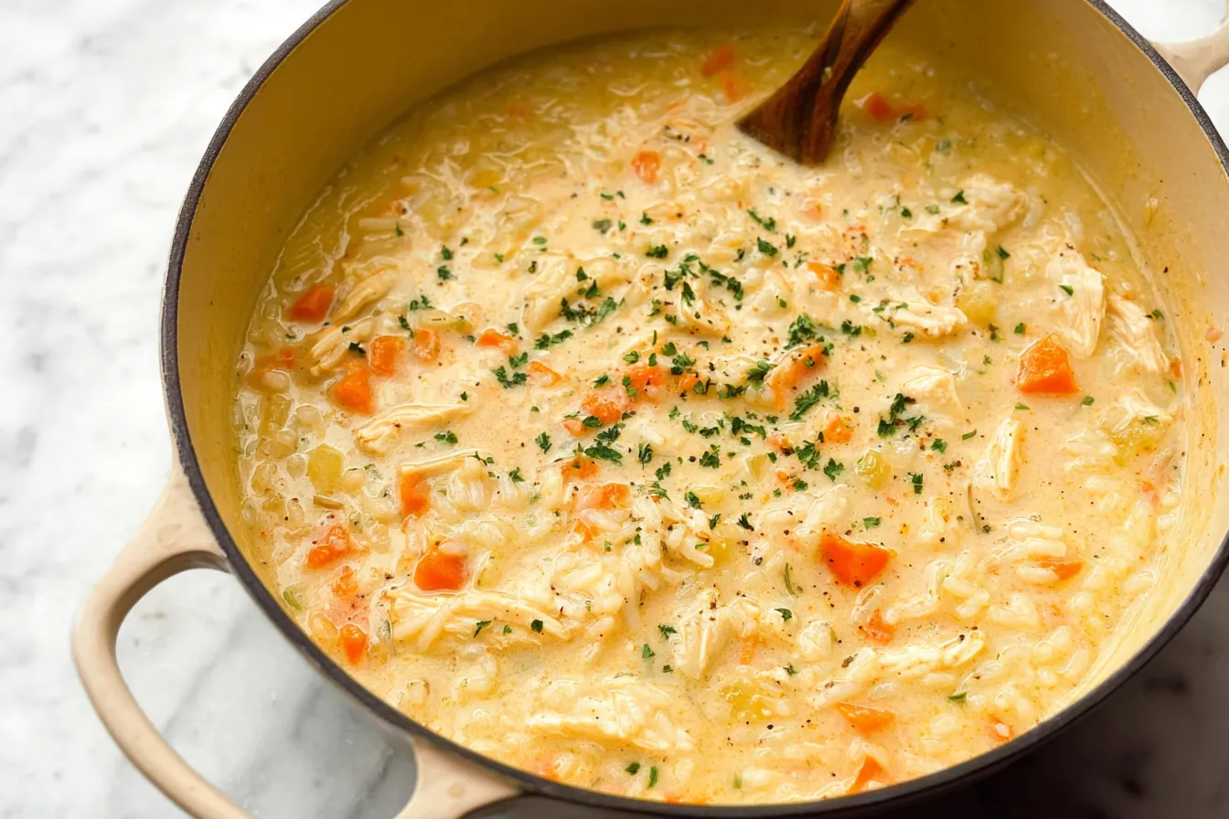 Creamy Chicken and Rice Soup — Comforting and Delicious 2 Creamy Chicken and Rice Soup — Classic comfort soup with rich texture