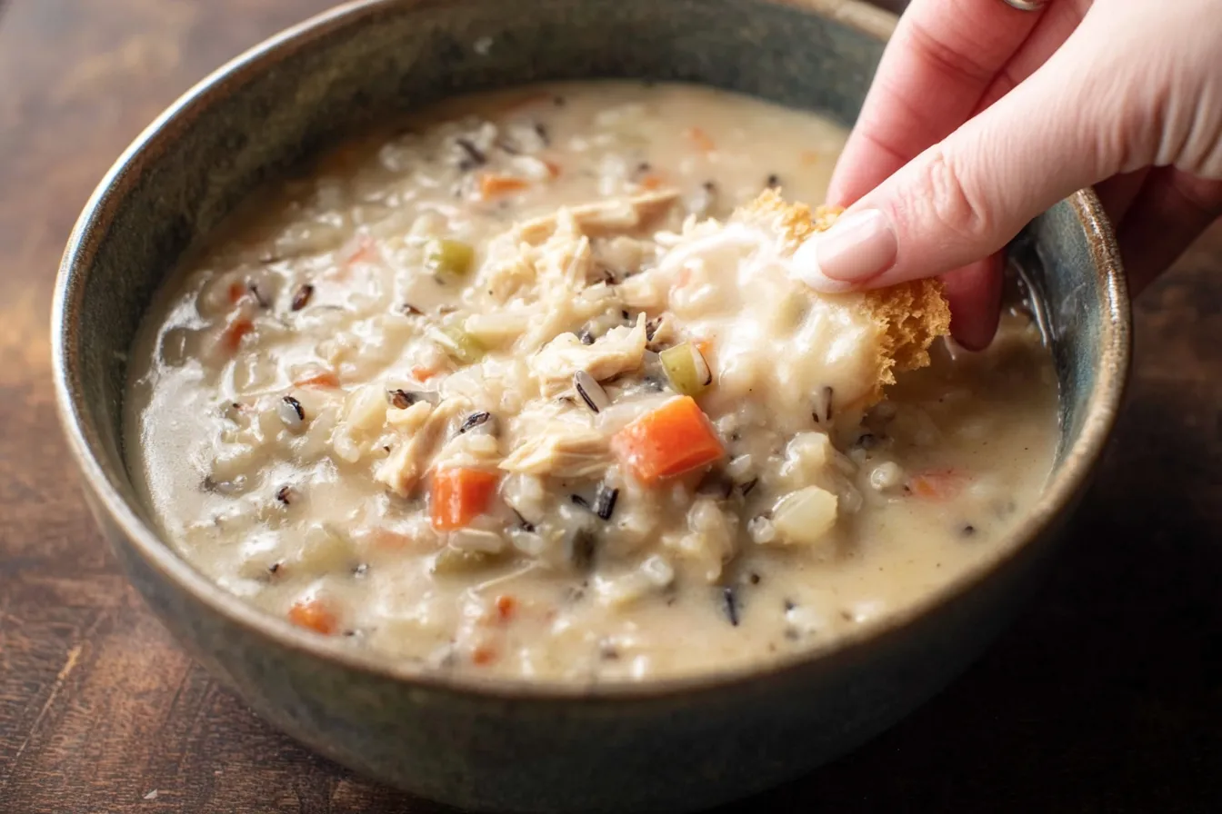 Crockpot Creamy Chicken and Rice Soup — Easy Comfort Food Crockpot Creamy Chicken and Rice Soup - Delicious Meal