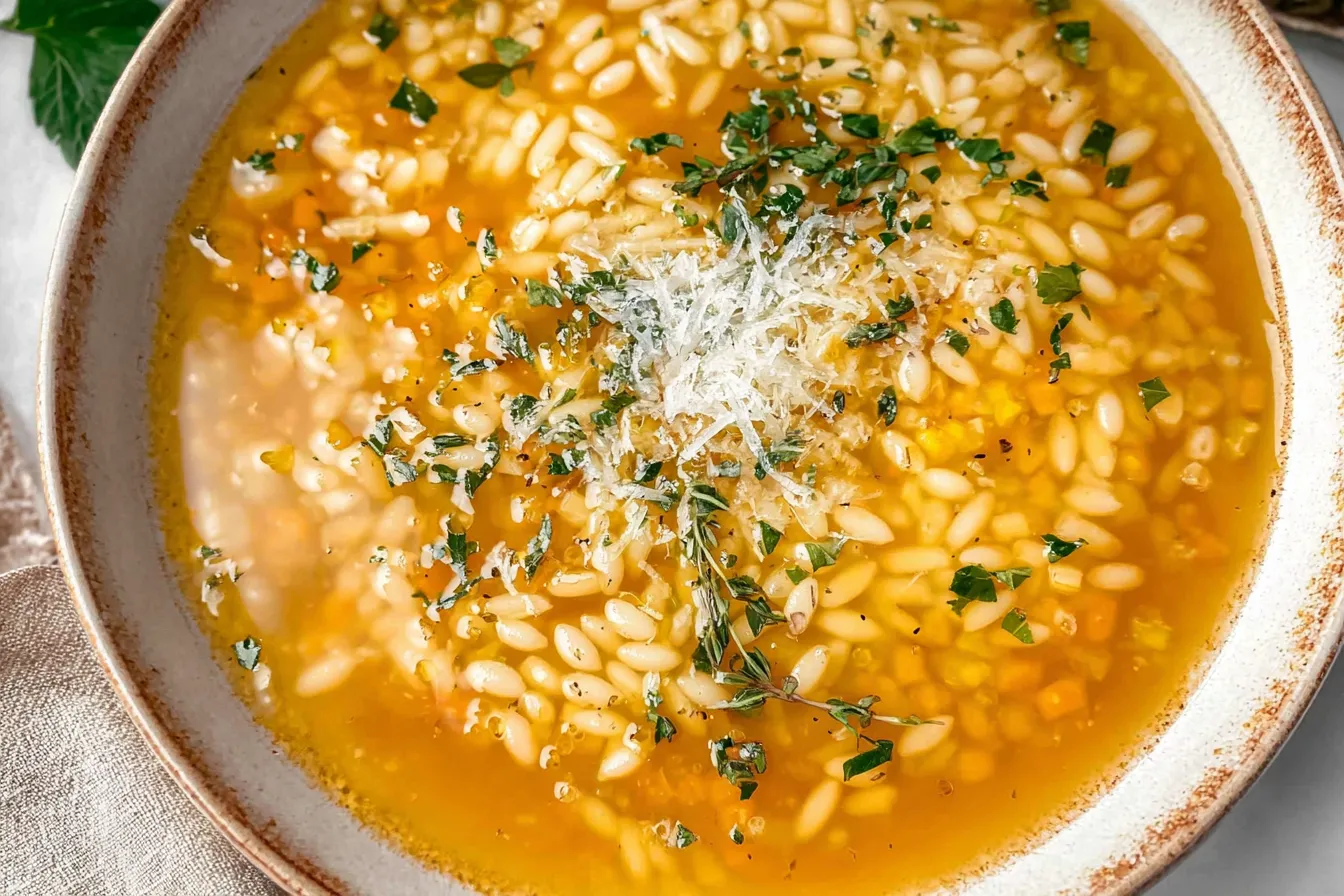 Garlic and Herb Pastina Soup — Light and soothing with aromatic herbs