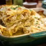 Delicious Green Chile Chicken Enchilada Casserole Ready to Serve