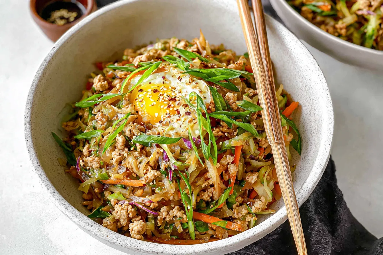 Ground Chicken Egg Roll Bowl — All the Flavor Without Frying 2 Ground Chicken Egg Roll Bowl — All the flavor without frying