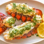 Lobster Tail with Garlic Herb Butter — Simple and Elegant Recipe 3 Lobster Tail with Garlic Herb Butter Plated Elegantly