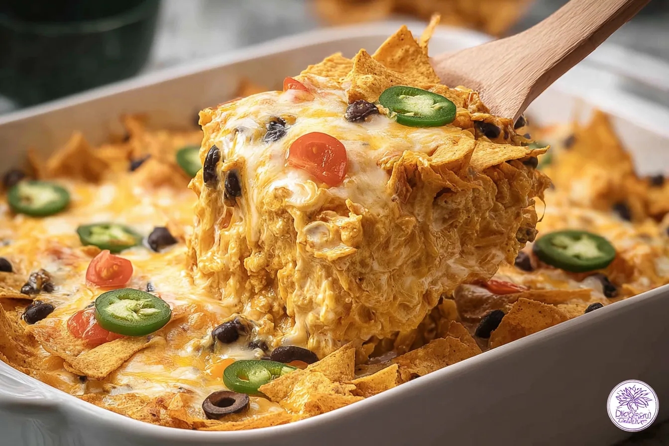 Nacho Chicken Casserole — Crunchy chips meet creamy chicken filling