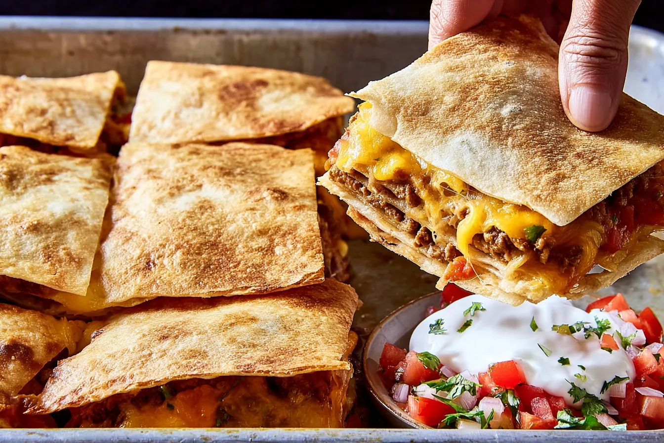 Quesadilla Bake — Layers of tortillas, cheese, and salsa to relish 2 Quesadilla Bake — Layers of tortillas, cheese, and salsa in an easy oven dish