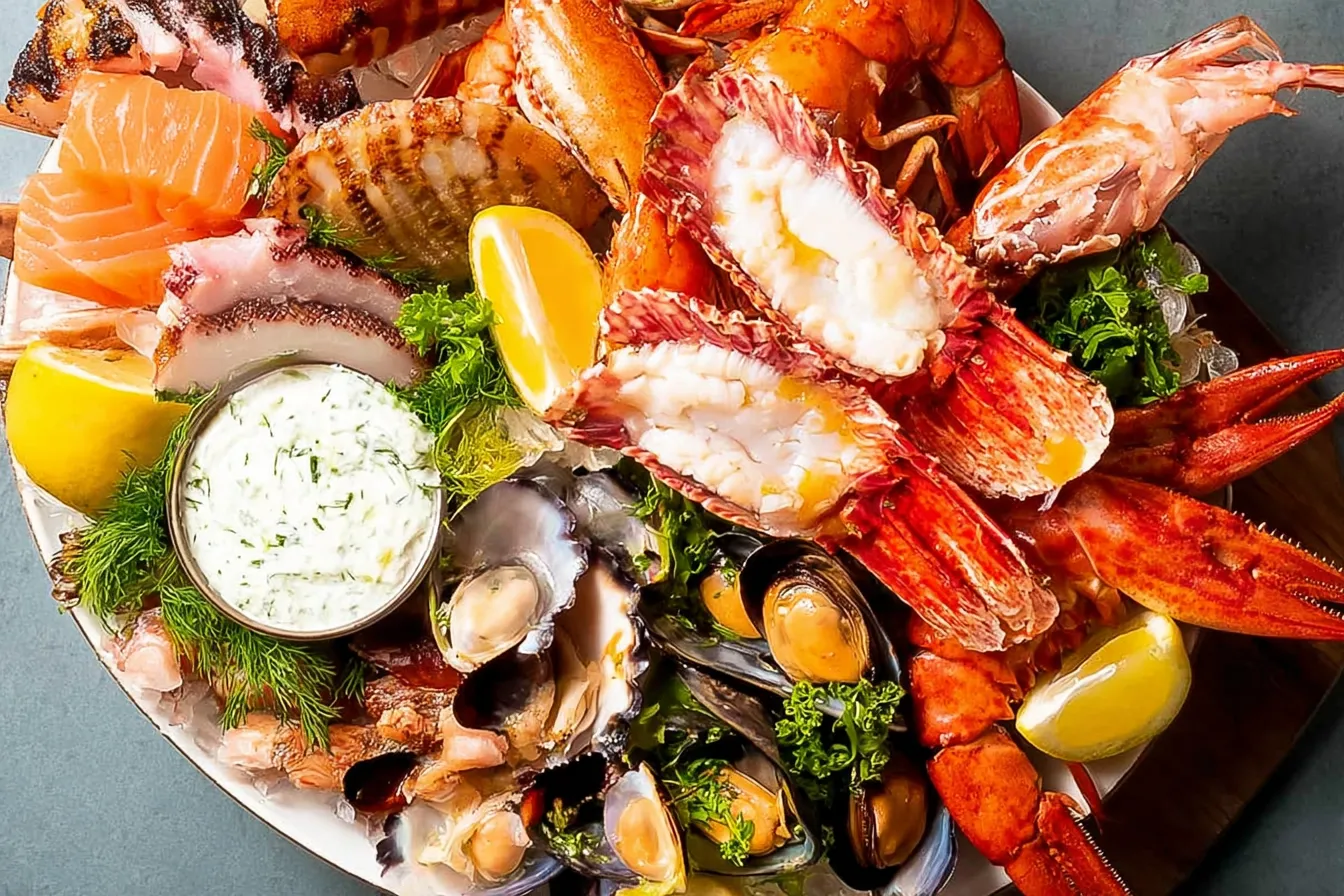 Seafood Platter with Lobster Tails — Delicious Presentation