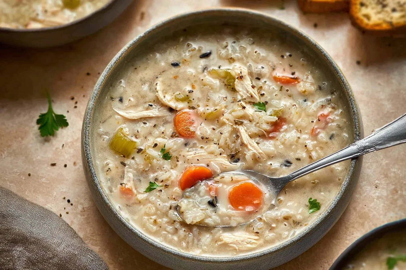 Slow Cooker Chicken Rice Soup — Dump-and-go recipe that's easy Delicious Slow Cooker Chicken Rice Soup — Dump-and-go recipe
