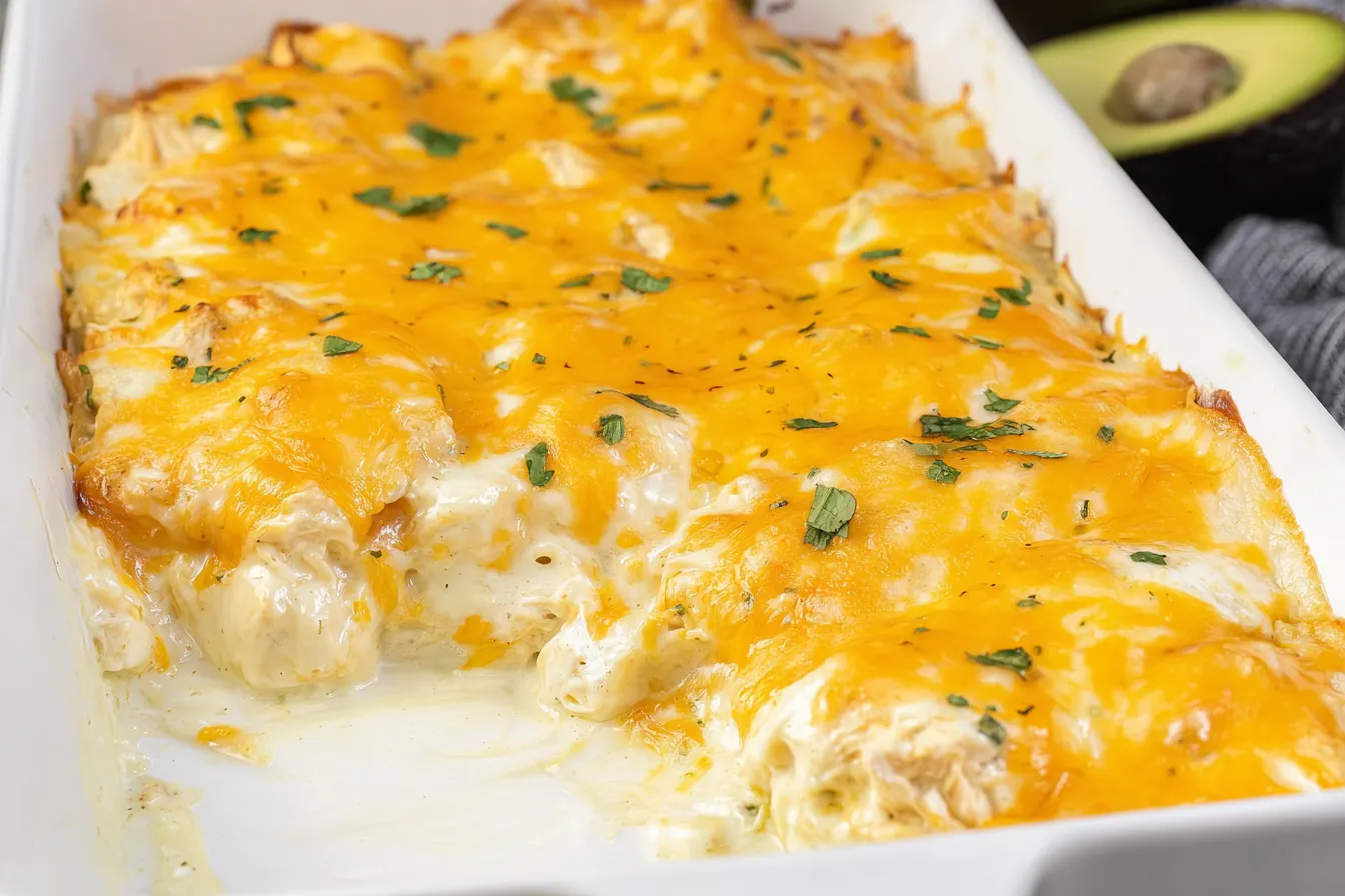 Sour Cream Chicken Enchilada Casserole Freshly Baked