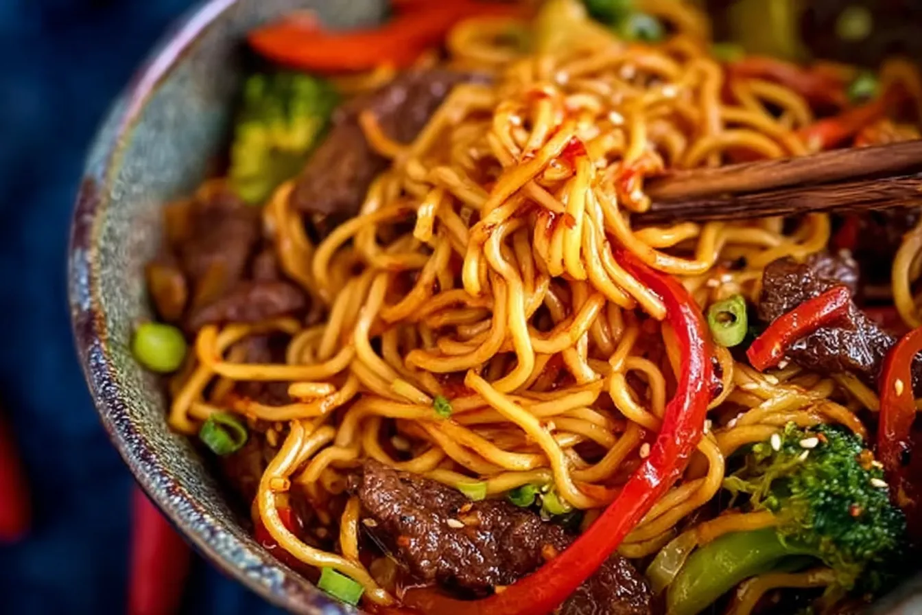 Sweet Chili Beef Noodles — A Satisfying Dinner Bowl Sweet Chili Beef Noodles in a Bowl