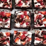 Delicious Valentine’s Strawberry Brownies on a Platter