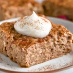 Vegan Oatmeal Breakfast Cake on a Plate