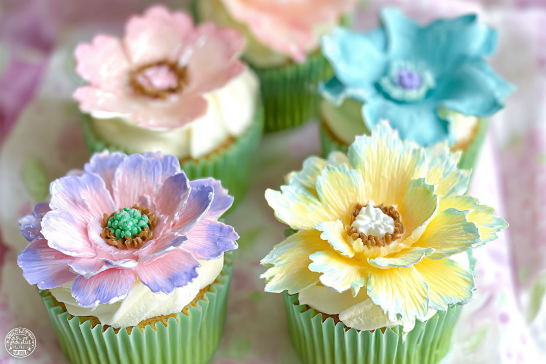 Spring Baby Shower Flower Cupcakes