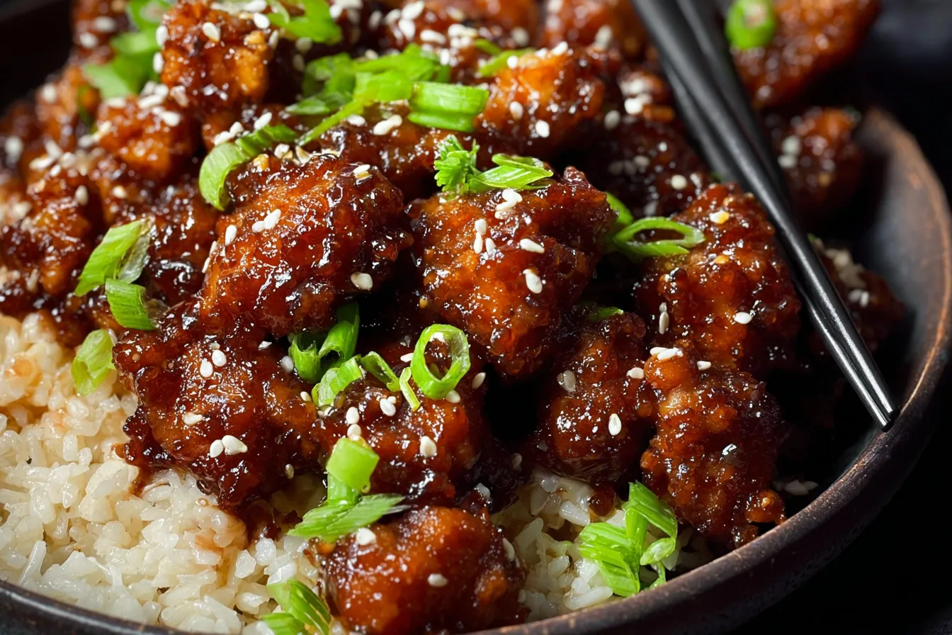Air Fryer Sesame Chicken Dinner