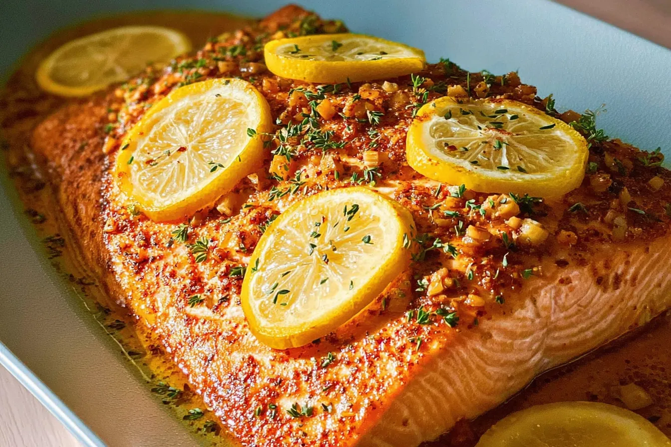 Baked Lemon Garlic Salmon: A Flavorful Dinner Delight 2 Baked Lemon Garlic Salmon