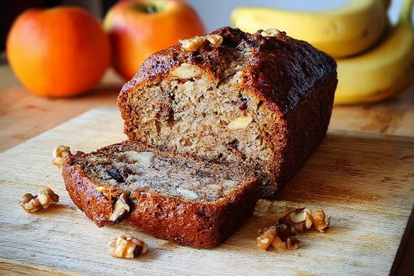 Freshly Baked Banana Bread with Walnuts