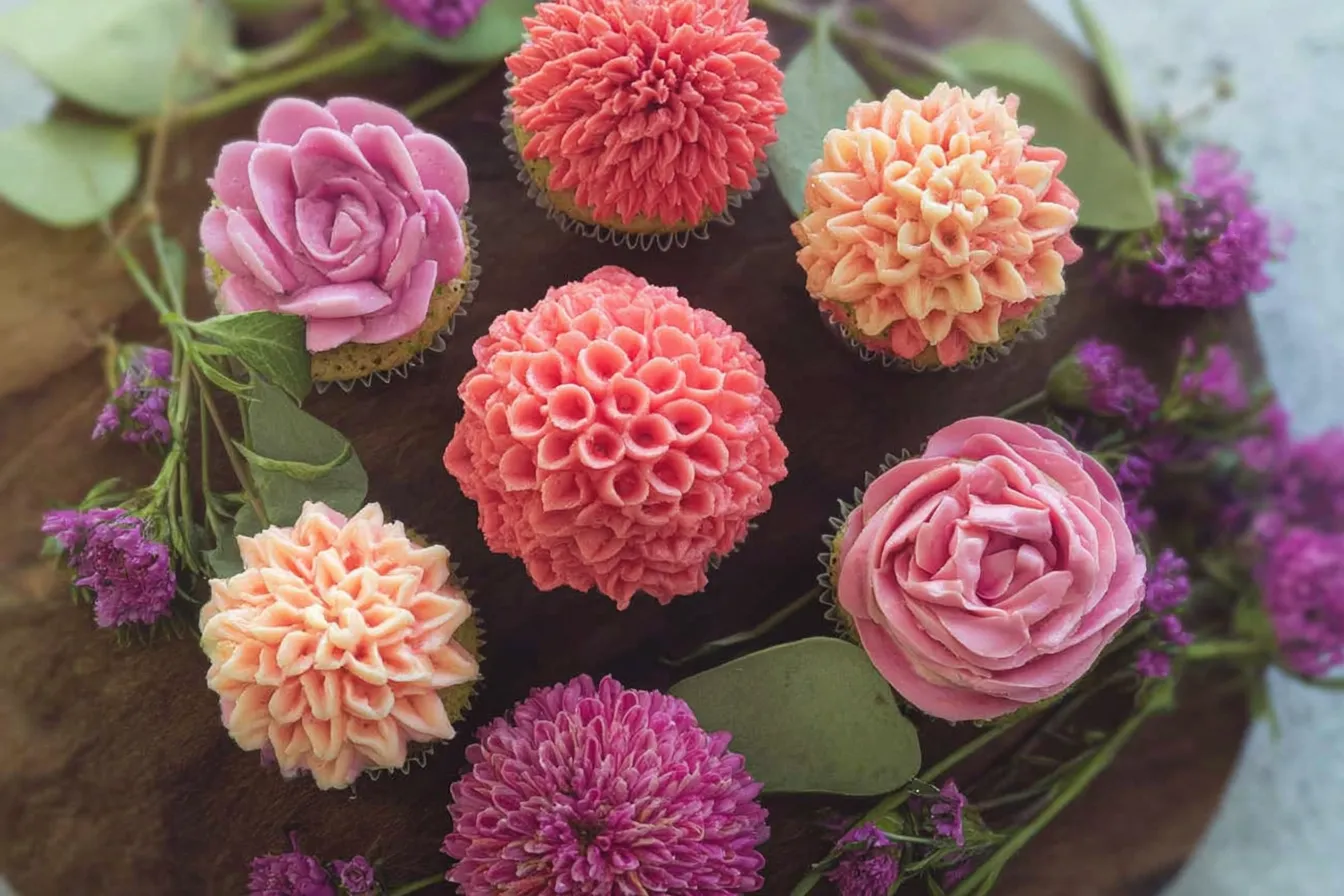 Bright Flower Cupcakes: Colorful, Delicious Dessert