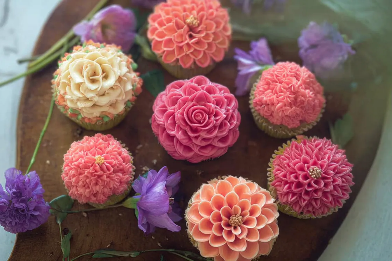 Bright Flower Cupcakes