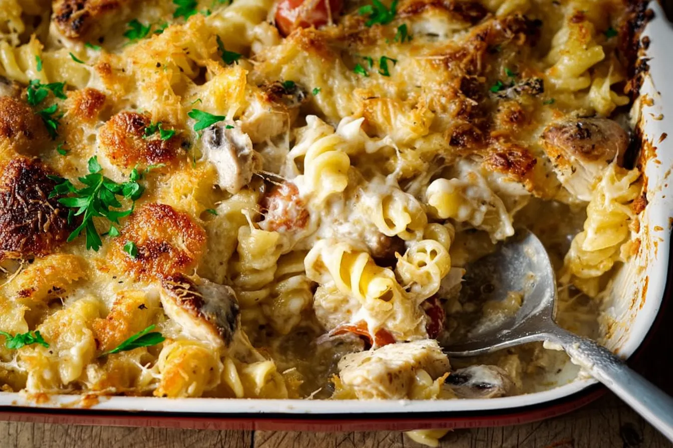 Cheesy Creamy Chicken Pasta Bake