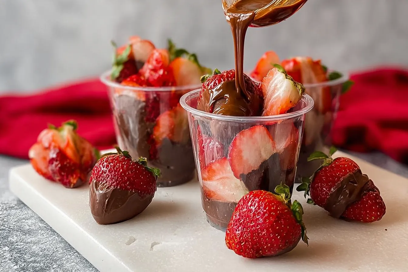 Delicious Chocolate Covered Strawberry Cups Ready to Enjoy