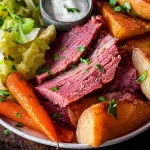 Classic Corned Beef and Cabbage with Carrots: A Delightful Meal 3 Classic Corned Beef and Cabbage with Carrots Plated